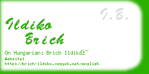 ildiko brich business card